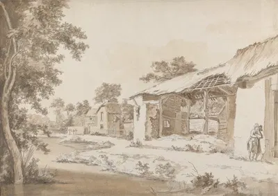 Ruined Farm near Coombe at Gittisham in Devonshire, Three Miles from Honiton, Devon by Хендрик Франс де Корт, 1794 —…