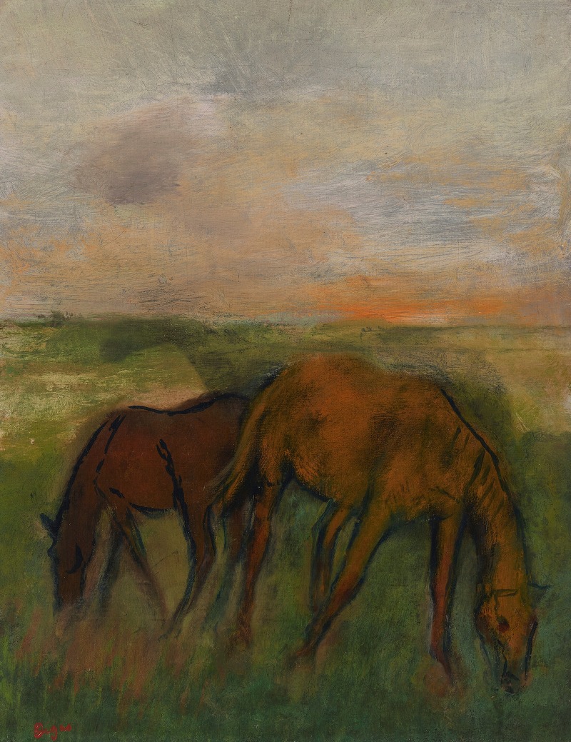 Deux chevaux au pâturage — Edgar Degas