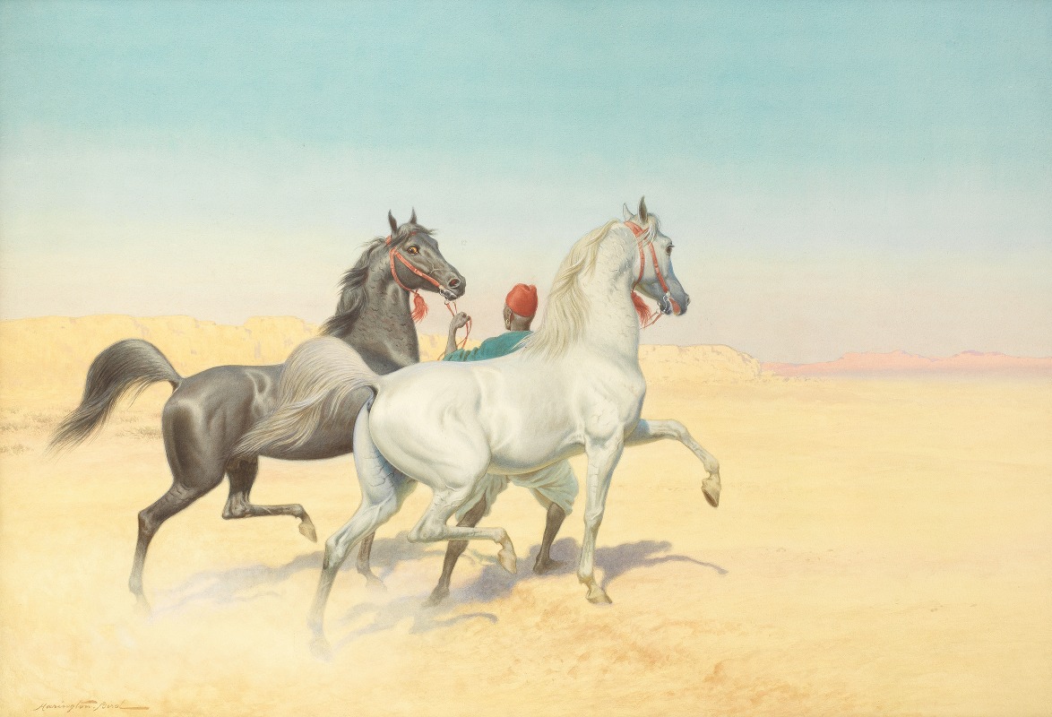 Arabian horses in the desert — John Alexander Harrington Bird