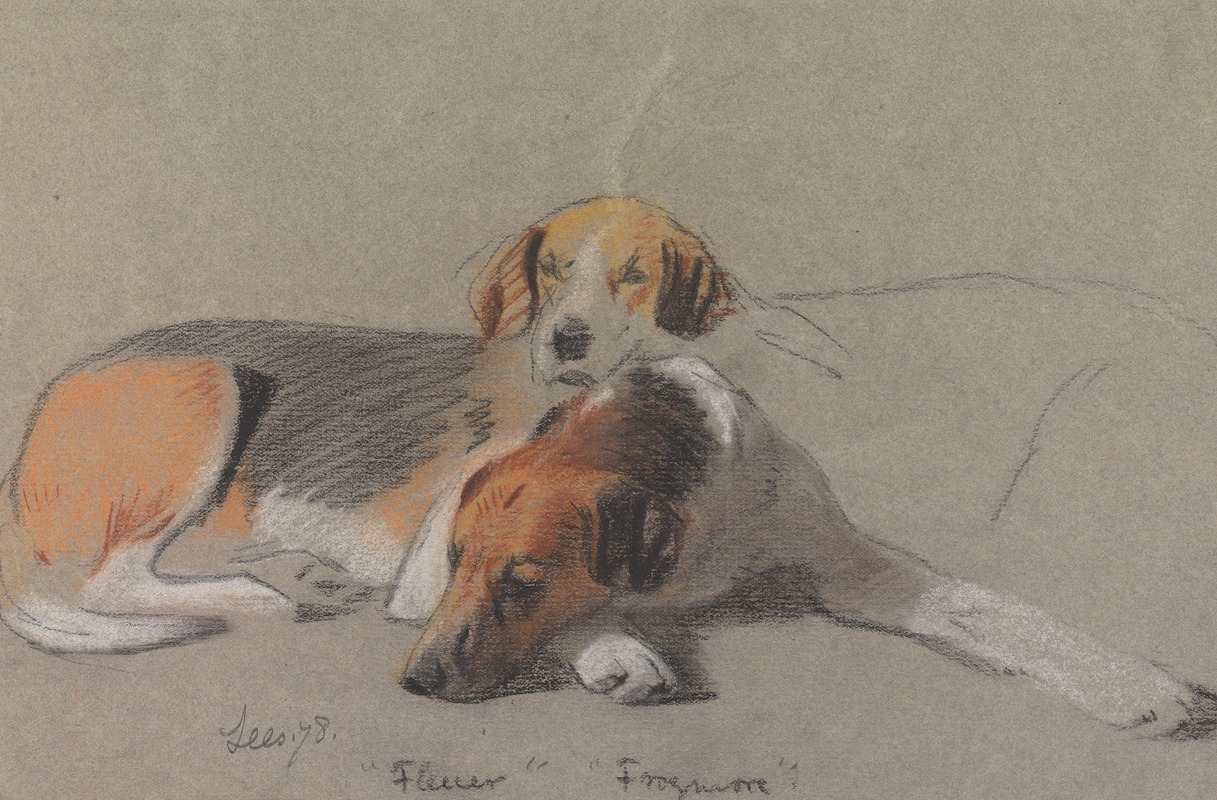 Hounds; Fleur and Frogmore by Арчибальд Торберн, 1878 — digital art print download