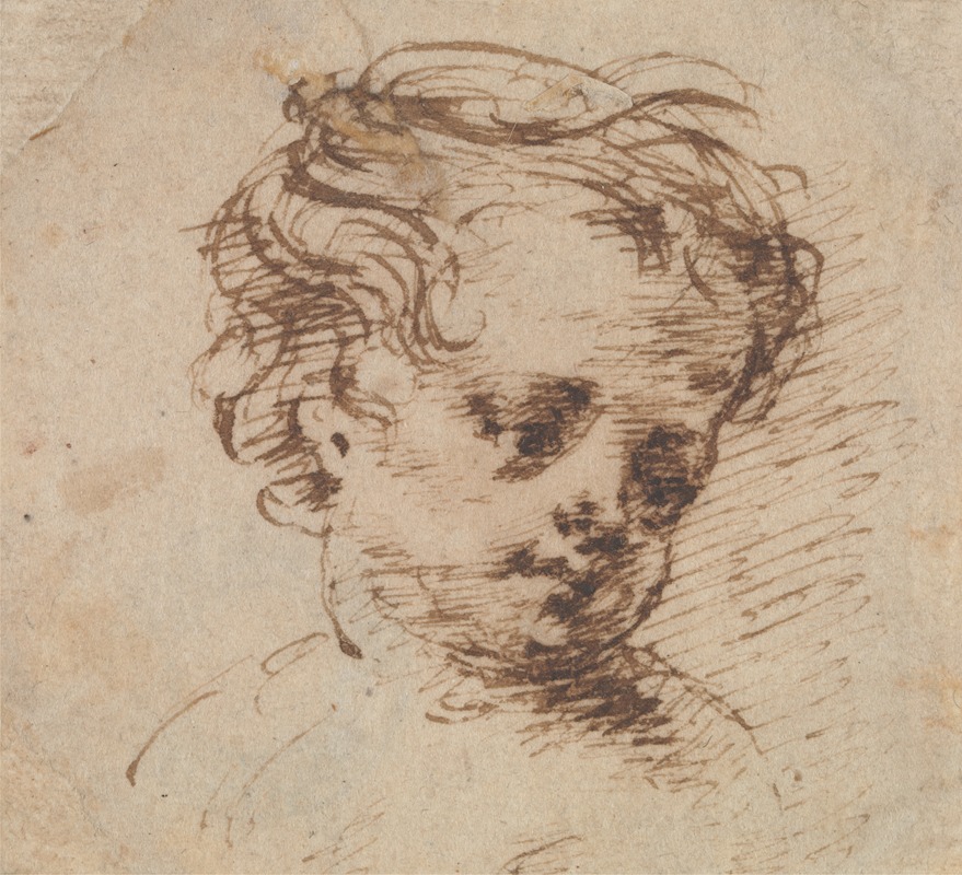 Head of a Child Looking to Right — Isaac Oliver
