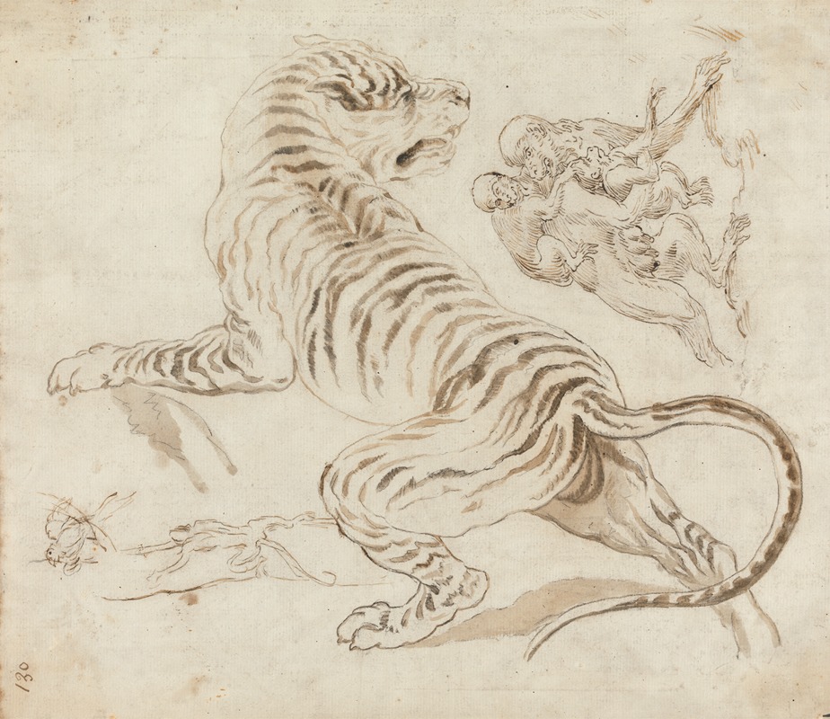 Study for a Tiger and Monkeys by Джеймс Норткот — digital art print download