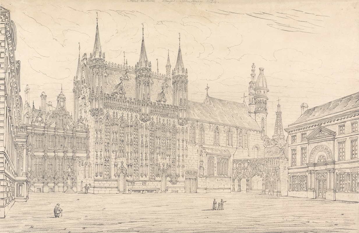 Hotel de Ville, Bruges by Джон Кони, 1824 — digital art print download