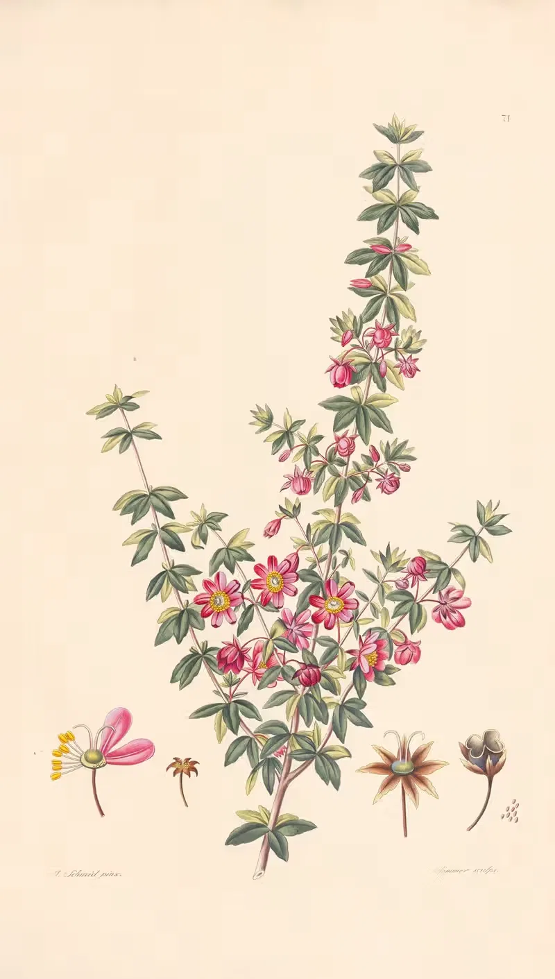 Bauera rubiacfolia by Leopold Trattinnick, 1819 — digital art print download