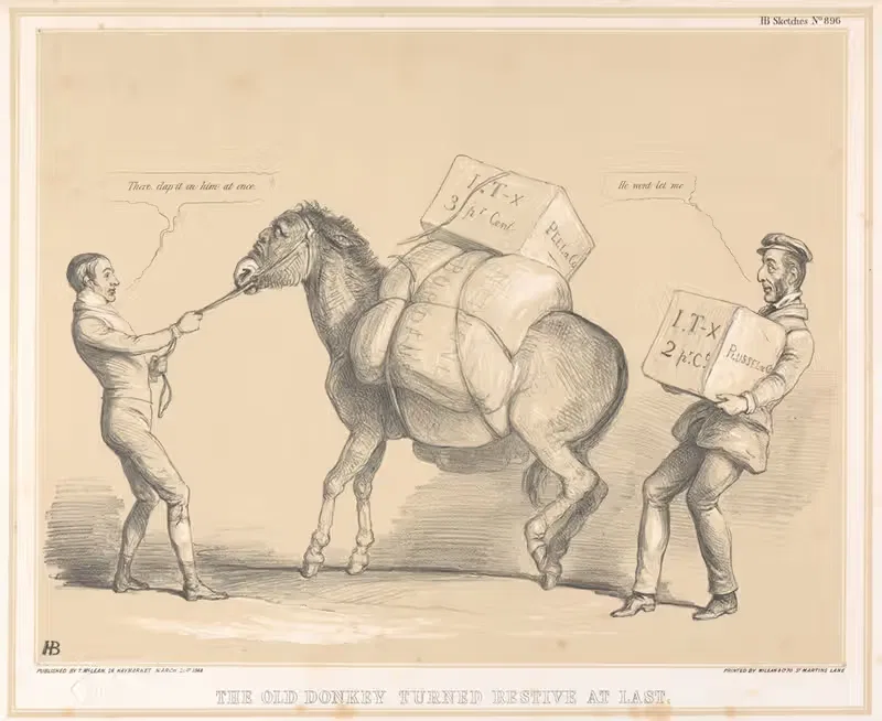 Старый осел наконец-то стал непокорным by Джон Дойл, 1848 — digital art print download