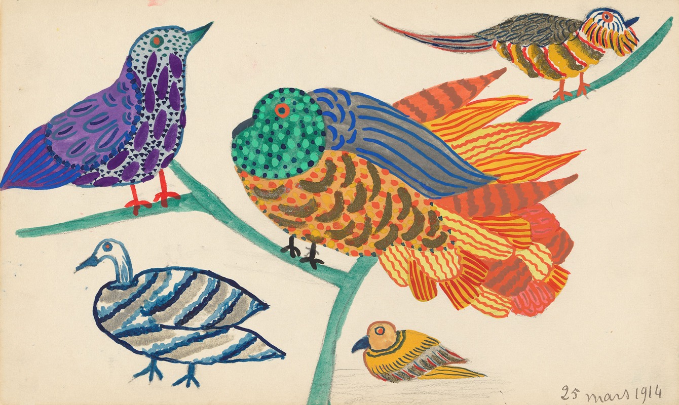 Design for embroidery of birds — Atelier Martine