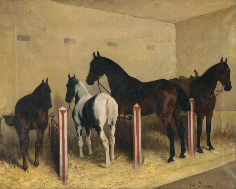 Kone v stajni by Юлий фон Блаас, 1876 — digital art print download