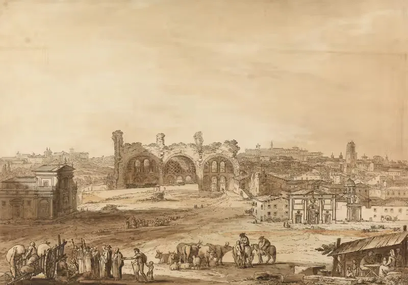 View Across the Campo Vaccino, Rome — Richard Cooper the Younger