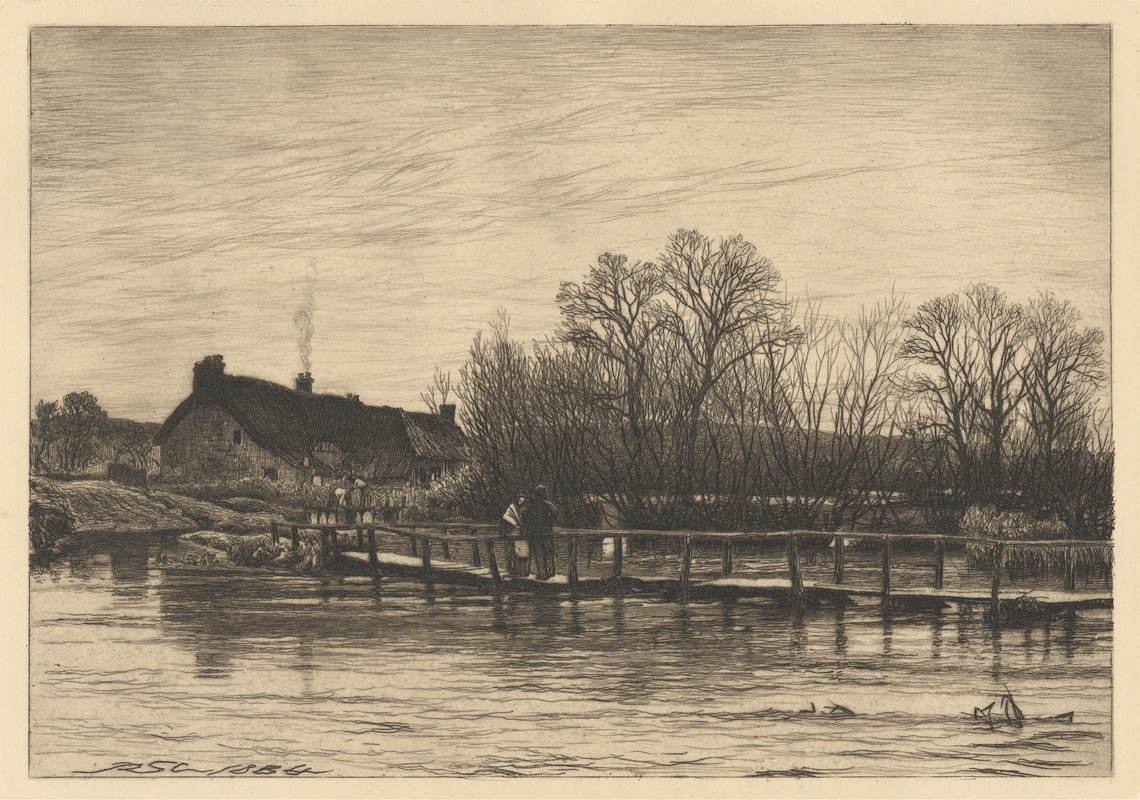 Footbridge over the Wiley by Richard Samuel Chattock, 1884 — digital art print download