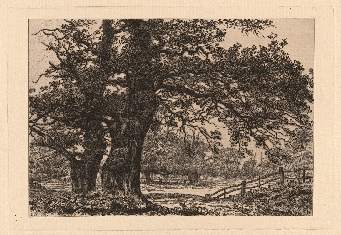 Oaks in Sherwood Forest by Richard Samuel Chattock, 1881 — digital art print download