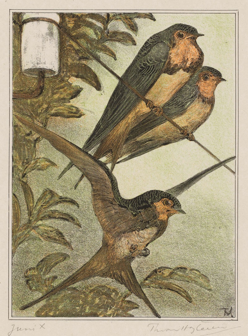 Drie zwaluwen by Тео ван Хойтема, 1878 - 1910 — digital art print download