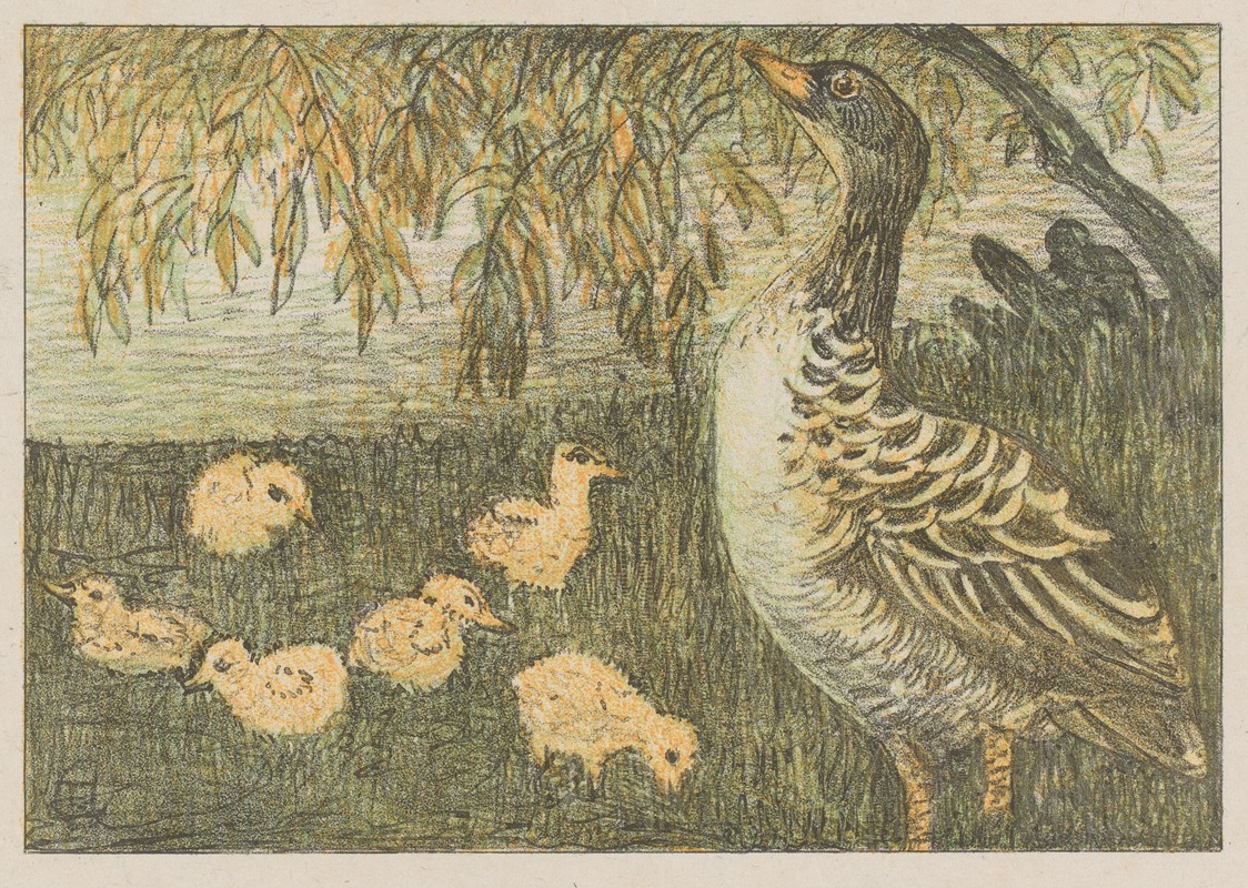 Gans met kuikens by Theo van Hoytema, 1878 - 1913 — digital art print download