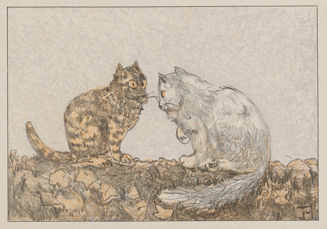 Twee katten op een muur — Тео ван Хойтема