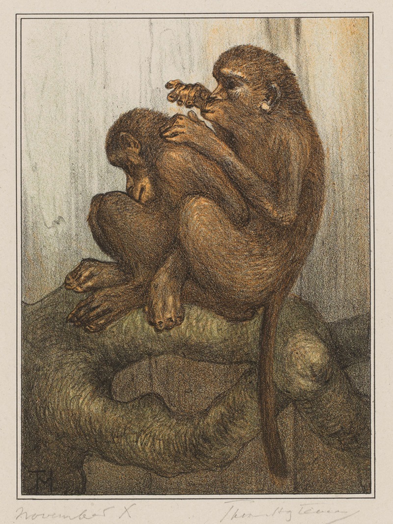 Vlooiende apen by Тео ван Хойтема, 1878 - 1910 — digital art print download