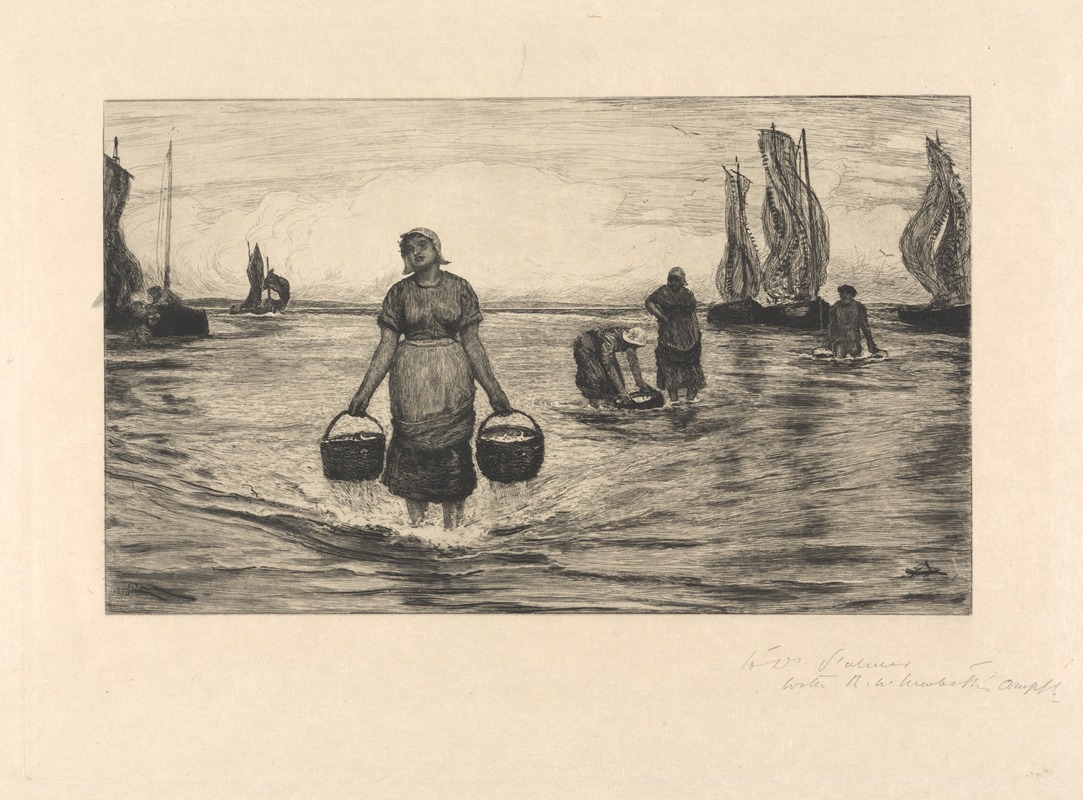 Landing Sardines at Low Tide by Роберт Уокер Макбет, 1880 — digital art print download