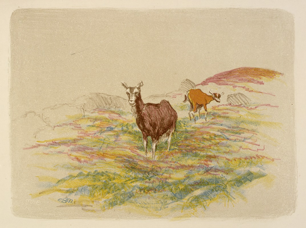 Goats in a Field by Esther Blaikie Mac Kinnon — digital art print download