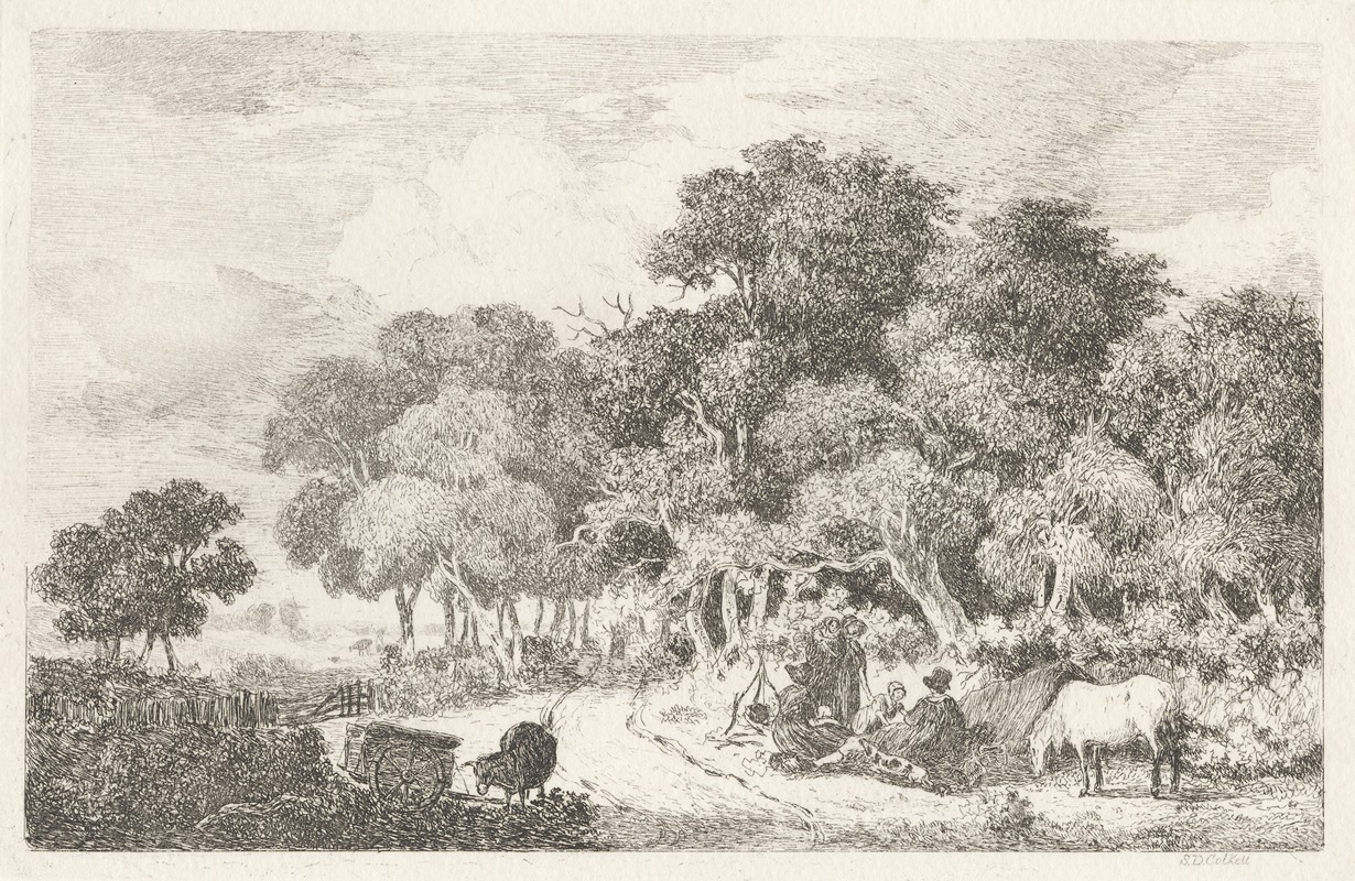 The Gipsy Encampment by Samuel David Colkett, 1830 — digital art print download