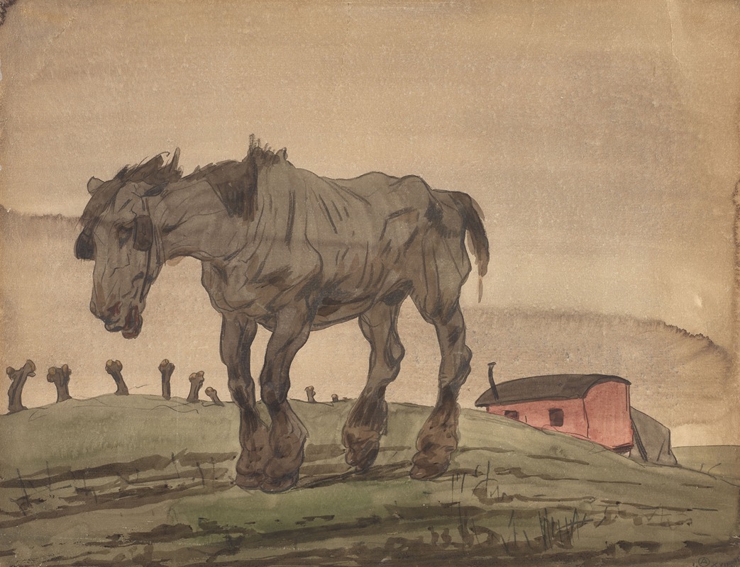 Verlatenheid ('Het oude paard') by Альфред Ост, 1917 — digital art print download