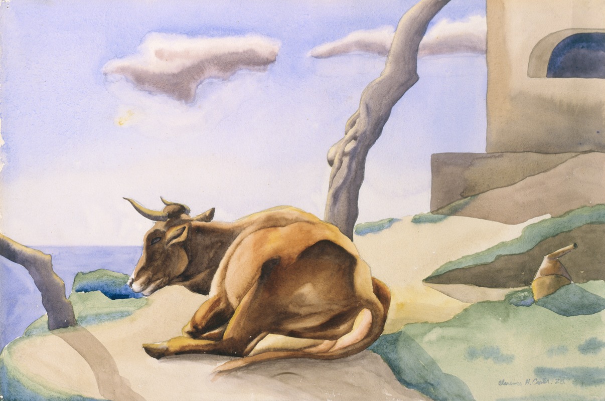 The Patient Cow by Clarence Holbrook Carter, 1928 — digital art print download