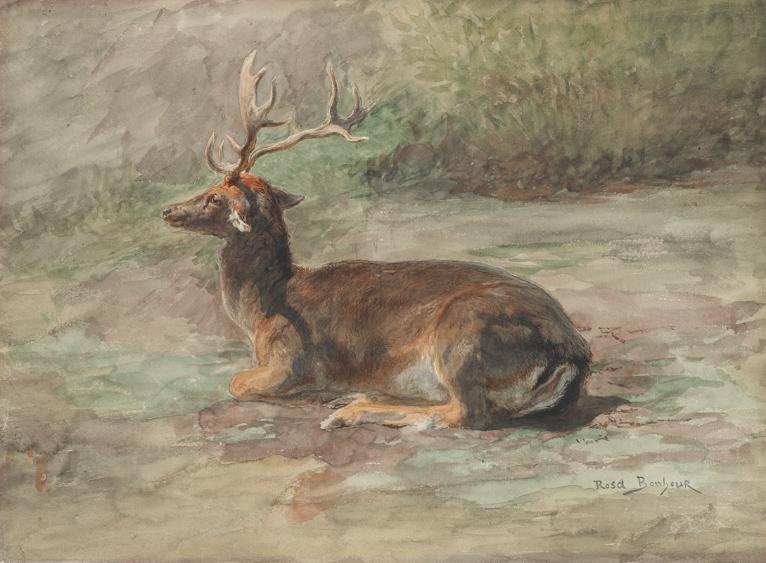 Stag Lying Down by Роза Бонёр — digital art print download