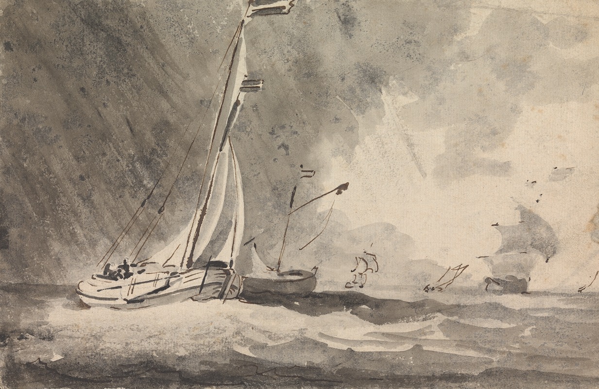 Boats in a Rainstorm by Сорей Гилпин — digital art print download