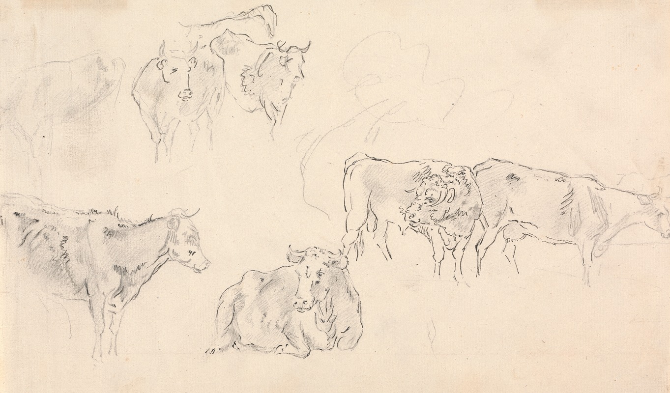 Cows with Bull in the Foreground by Сорей Гилпин — digital art print download