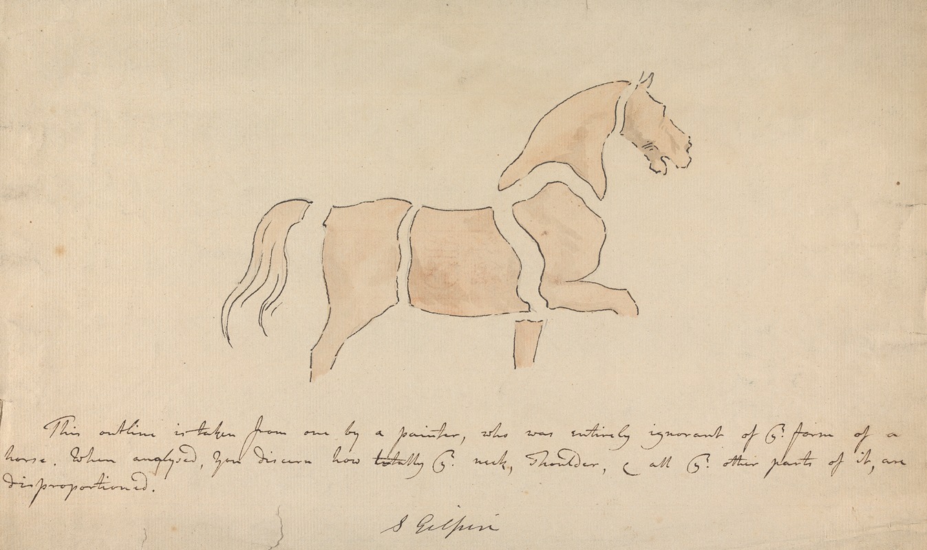 Disproportioned Horse Drawing by Сорей Гилпин — digital art print download