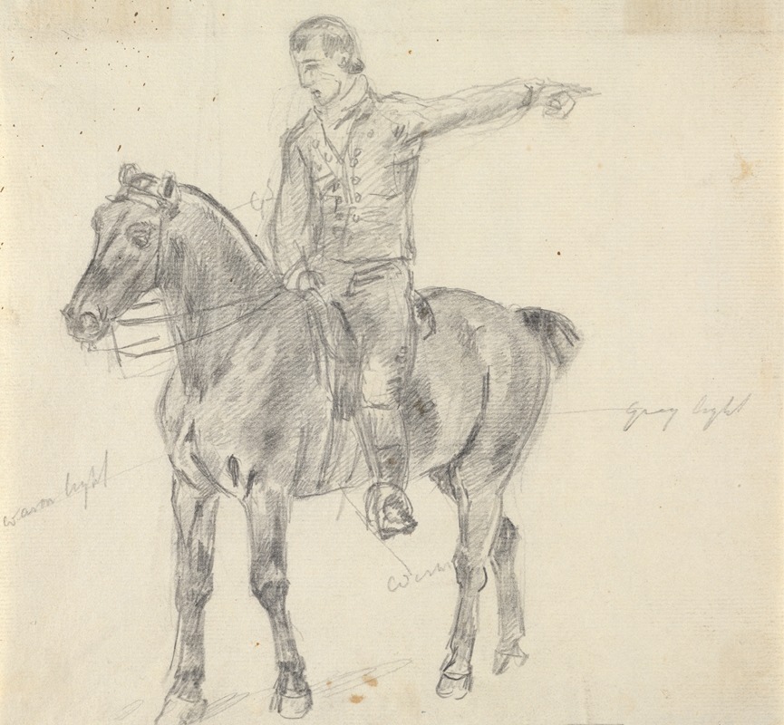 Figure on Horseback Facing Left by Сорей Гилпин — digital art print download