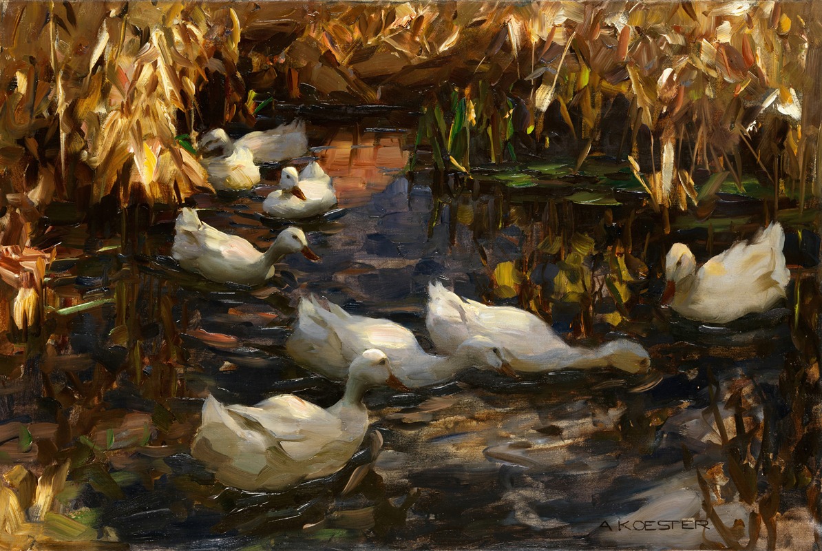 Enten am Teichufer by Александр Кёстер — digital art print download