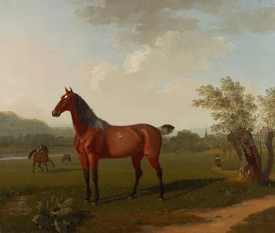 Pferde in Landschaft by Иоганн Якоб Бидерман, 1791 — digital art print download