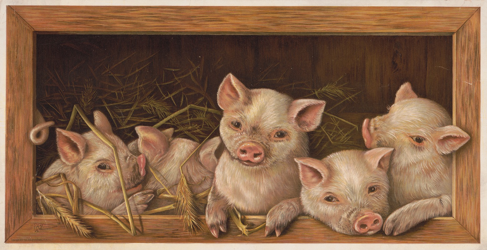 The prize piggies by Луи Пранг и Ко, 1891 — digital art print download