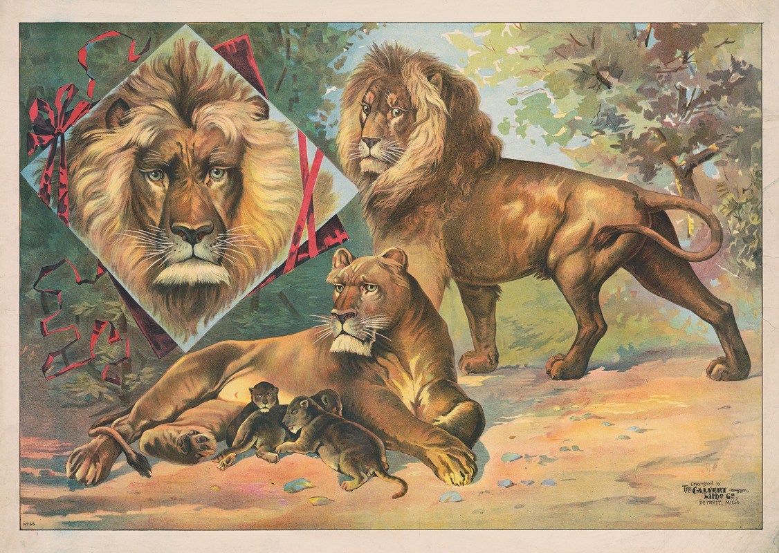 Lions by Кэлверт Литографическая Компания, 1891 — digital art print download