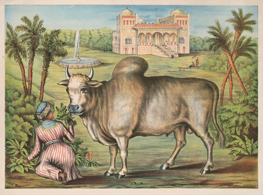 The sacred ox by Gibson & Co. Lith, 1874 — digital art print download
