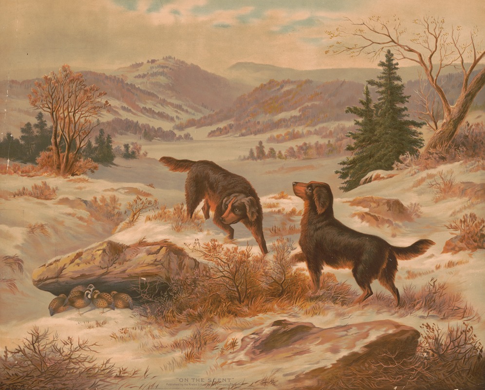 On the scent by Krebs Lith. Co, 1879 — digital art print download