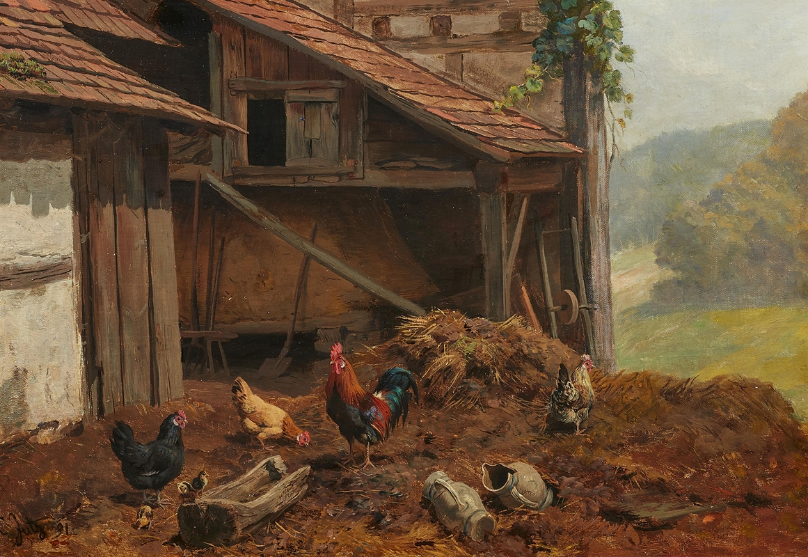 Geflügelhof by Carl Jutz The Elder — digital art print download
