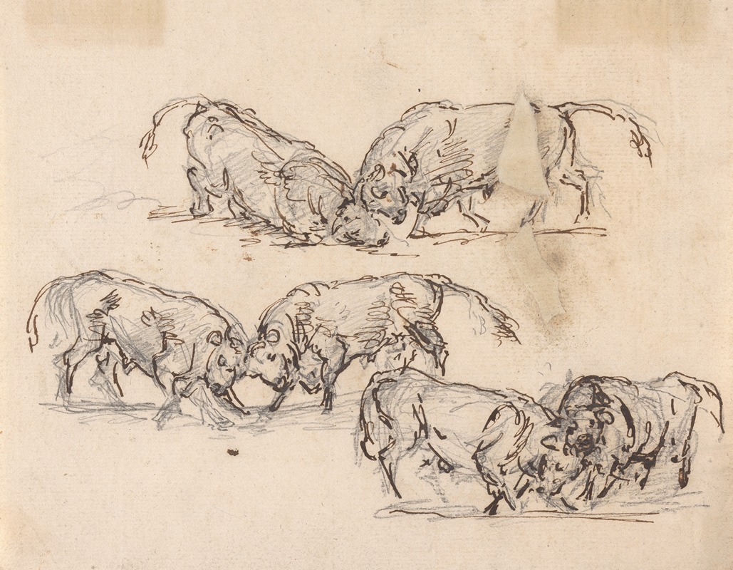 Studies of Bull Fighting by Сорей Гилпин — digital art print download