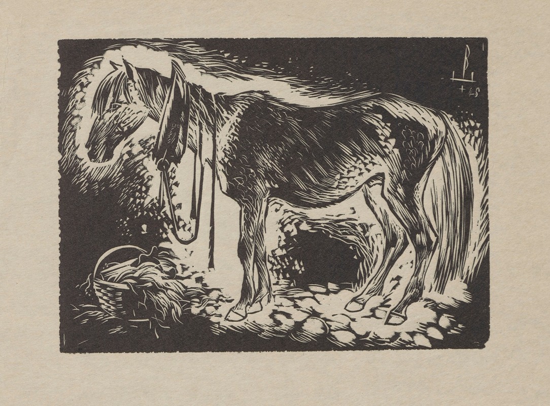 Koń w stajni by Эдмунд Бартломейчик, 1946 — digital art print download