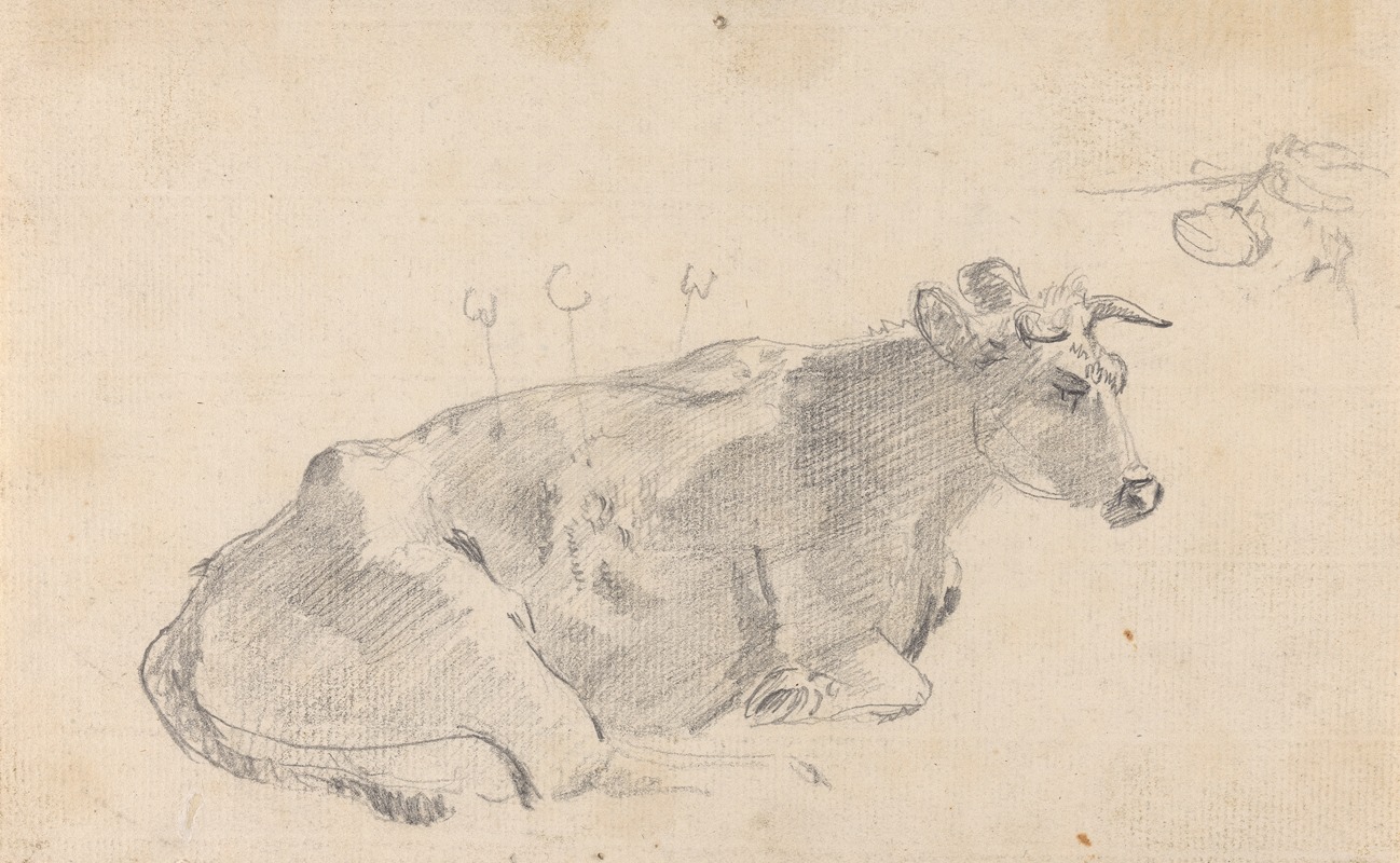 Study of a cow lying down, and facing right by Сорей Гилпин — digital art print download