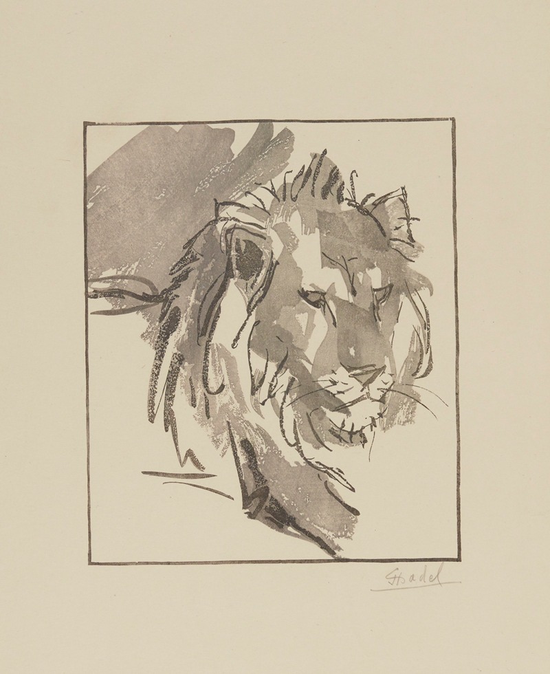 Tête de lion by Жюль Шадель, 1917 — digital art print download