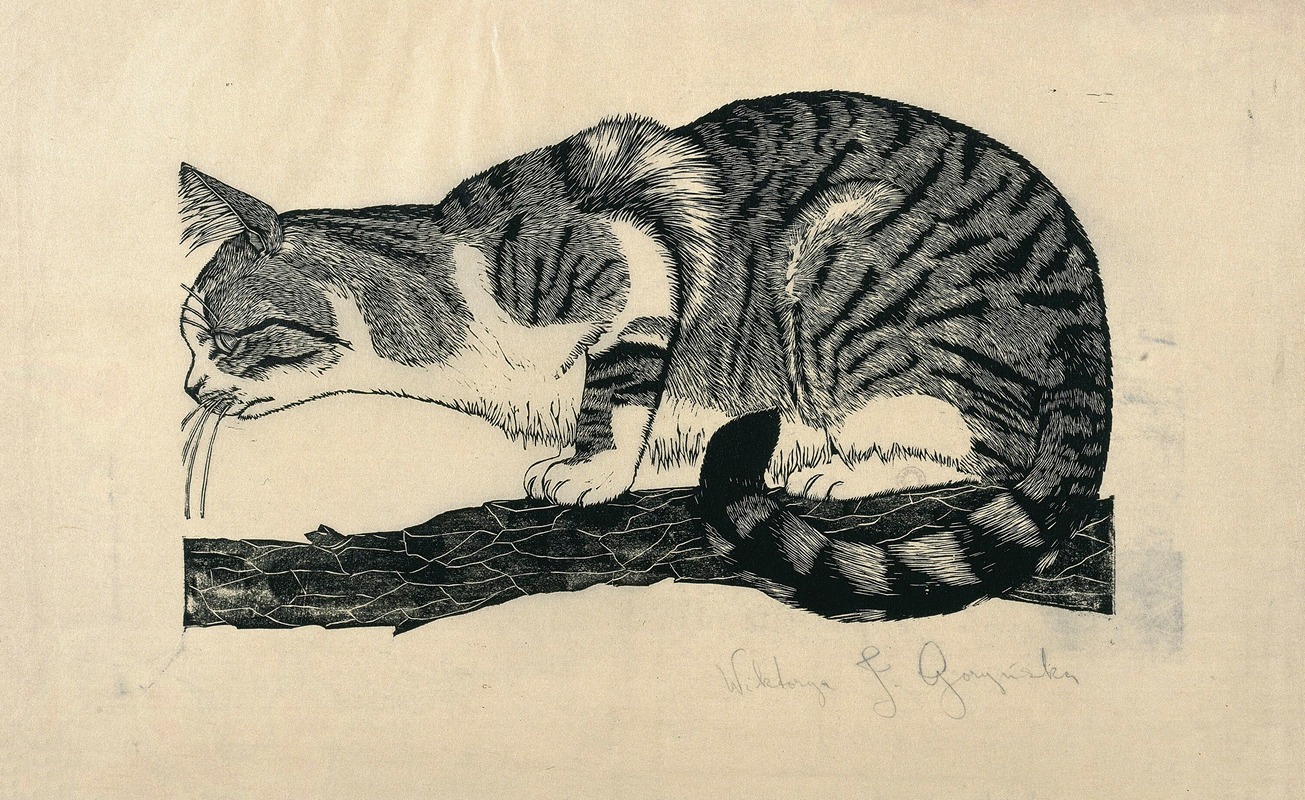 Kot na gałęzi by Виктория Горыńска, 1927 — digital art print download