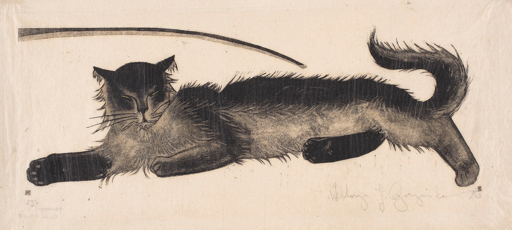 Sleepy cat by Виктория Горыńска, 1937 — digital art print download