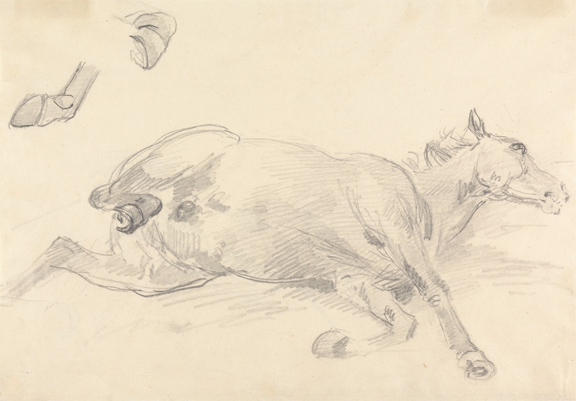 Study of a horse lying down. by Сорей Гилпин — digital art print download