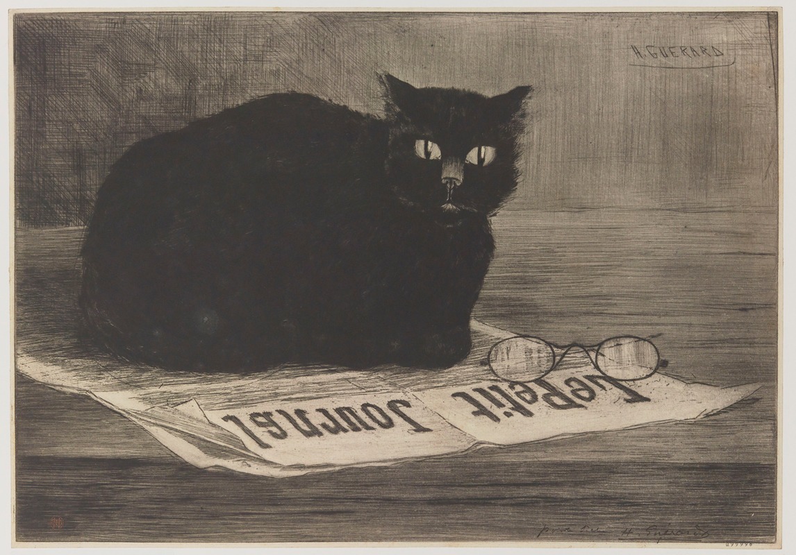 Chat noir sur un journal by Анри-Шарль Герар, 1887 — digital art print download