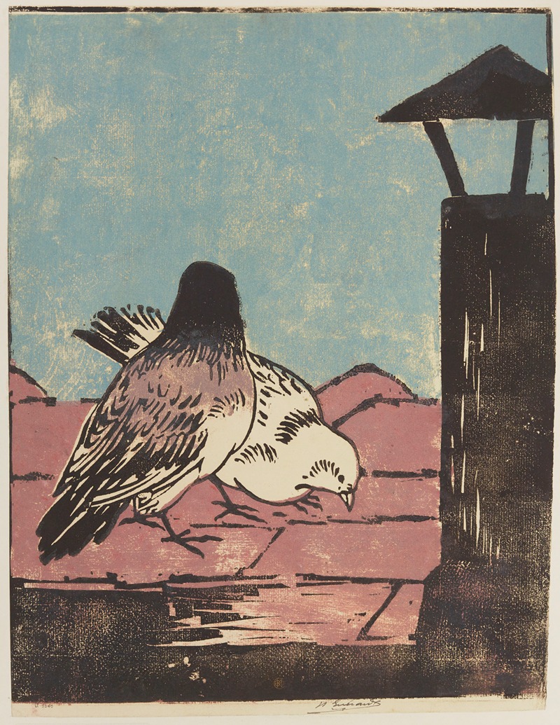 Les pigeons by Анри-Шарль Герар, 1892 — digital art print download