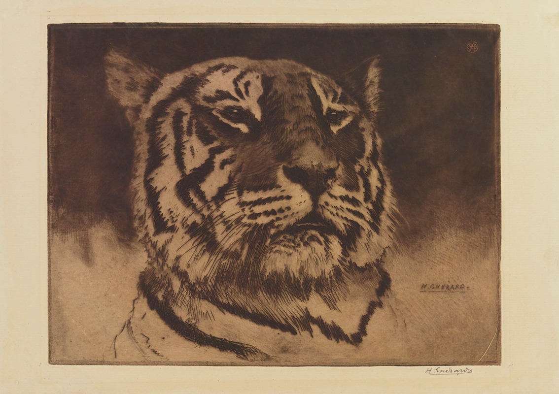 Tête de tigre by Анри-Шарль Герар, 1888 — digital art print download