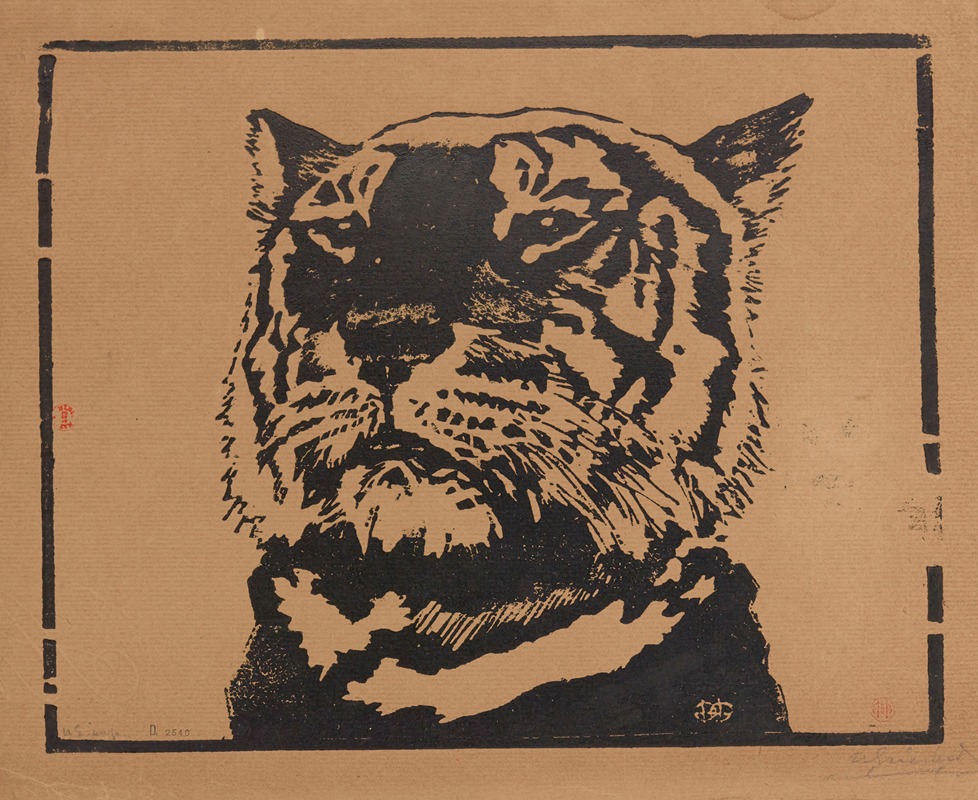 Tête de tigre by Анри-Шарль Герар, 1891 — digital art print download