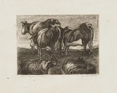 Les vaches by Поль Гаше, 1873 — digital art print download