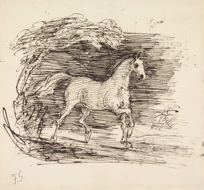 A Grey Horse Trotting Out of a Wood by Сэр Фрэнсис Грант — digital art print download