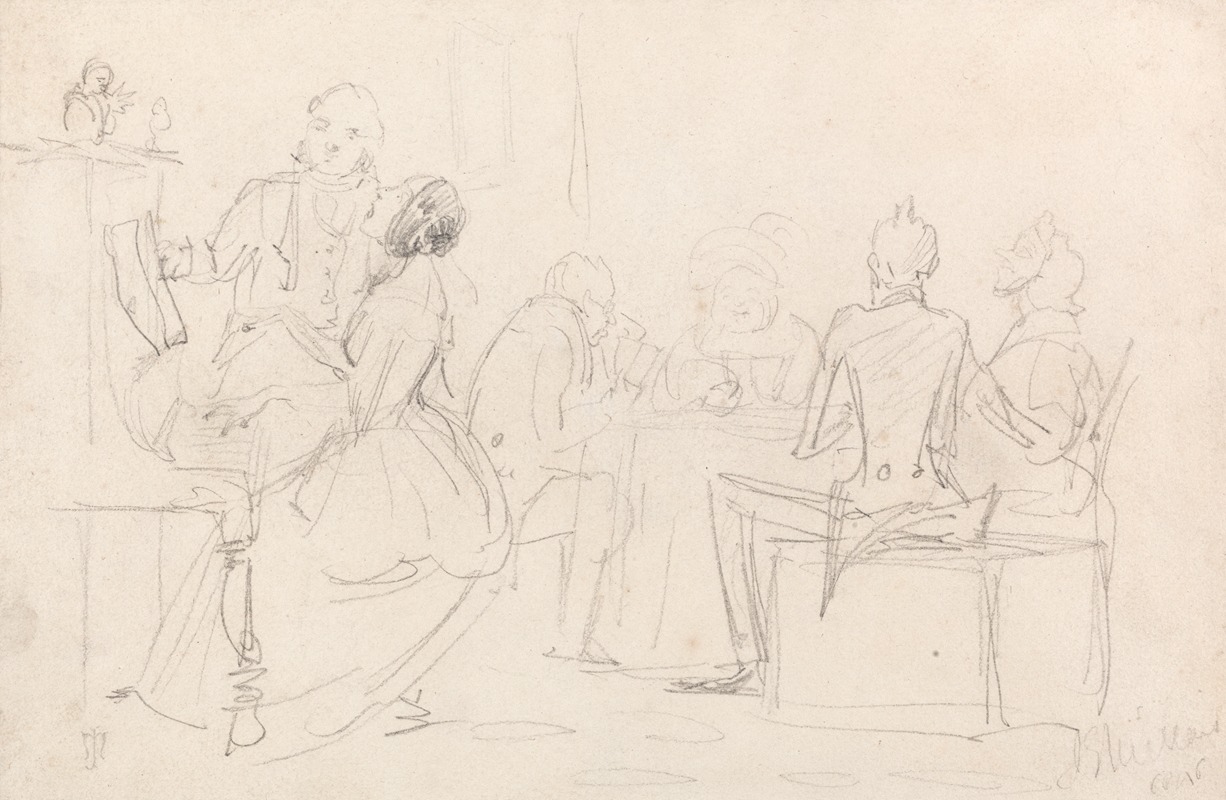 An Evening Party by Sir John Everett Millais, 1846 — digital art print download