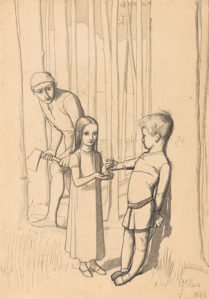 Study for The Woodman's Daughter by Сэр Джон Эверетт Милле, 1849 — digital art print download
